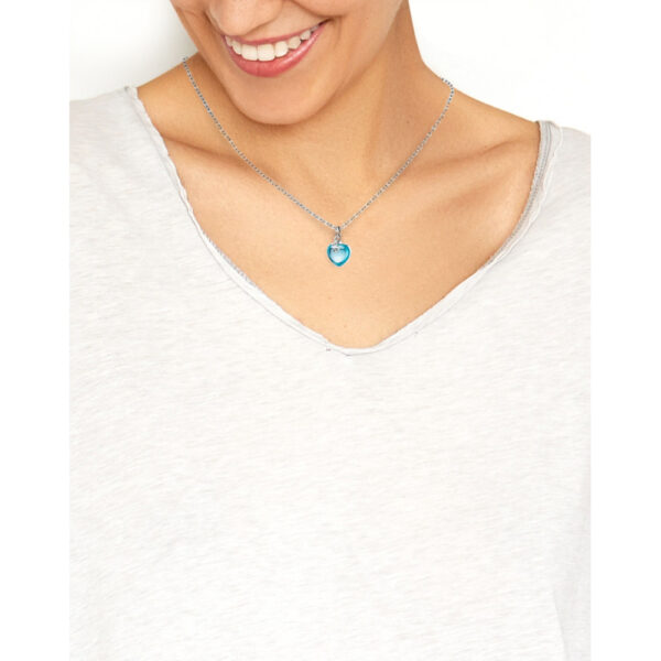 Sabay Djai Jewellery Heart Pendant with 42cm Sterling Silver Chain Aqua - Image 3