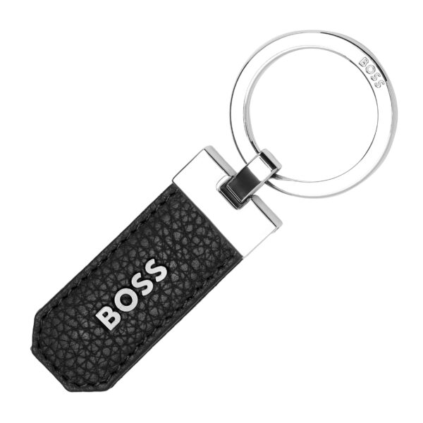 BOSS Key ring Classic Grained Black Leather