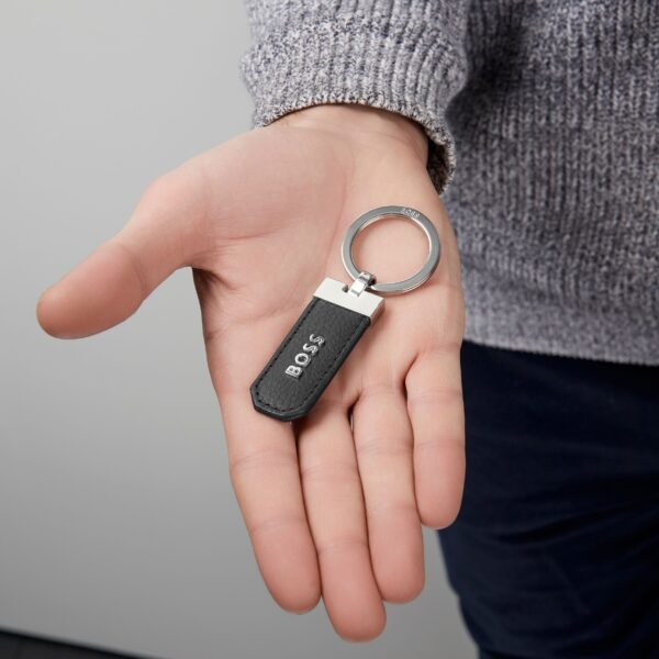 BOSS Key ring Classic Grained Black Leather - Image 3