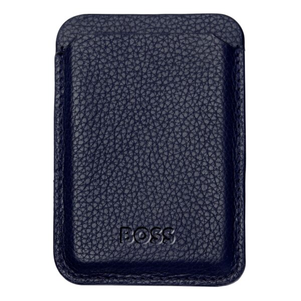 BOSS Card Holder Mobile Classic Grained Navy