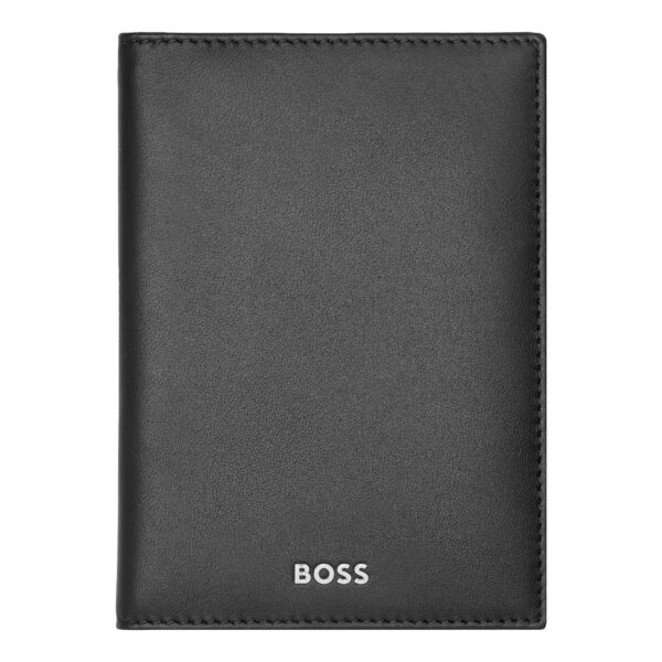 Boss Leather Passport Holder Classic Smooth Black - Image 2