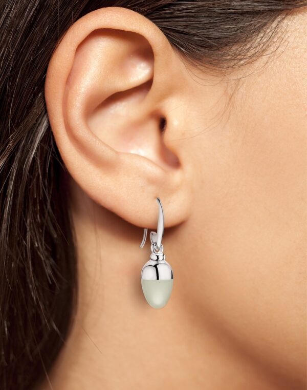 Sabay Suay I Earrings I Rhodium-Plated Silver Moon White - Image 3