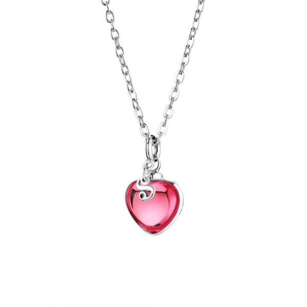 Sabay Djai Jewellery Heart Pendant with 42cm Sterling Silver Chain Pink