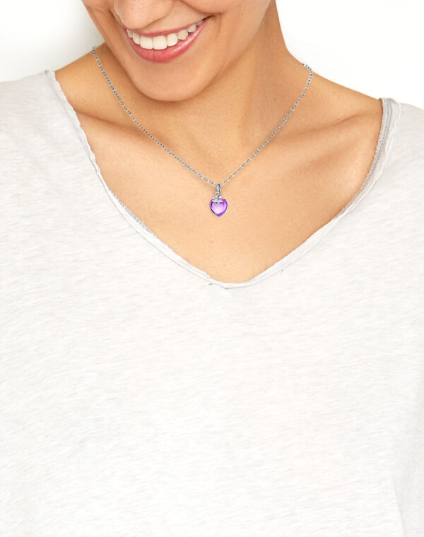 Sabay Sabay Djai Jewellery Heart Pendant with 42cm Sterling Silver Chain Violet - Image 3