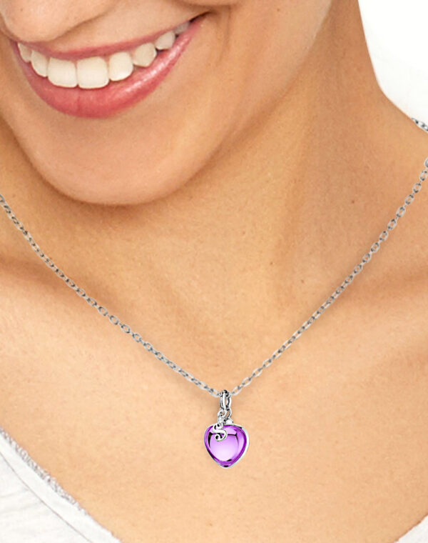 Sabay Sabay Djai Jewellery Heart Pendant with 42cm Sterling Silver Chain Violet - Image 4