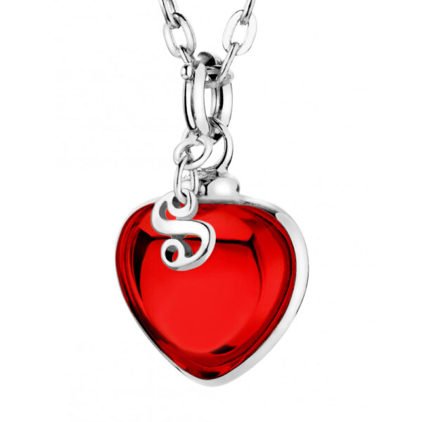 Sabay Sabay Djai Jewellery Heart Pendant with 42cm Sterling Silver Chain Red Rose - Image 2