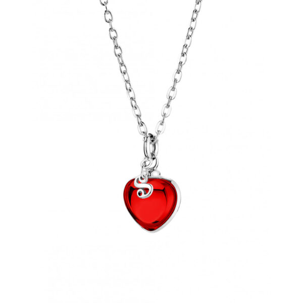 Sabay Sabay Djai Jewellery Heart Pendant with 42cm Sterling Silver Chain Red Rose